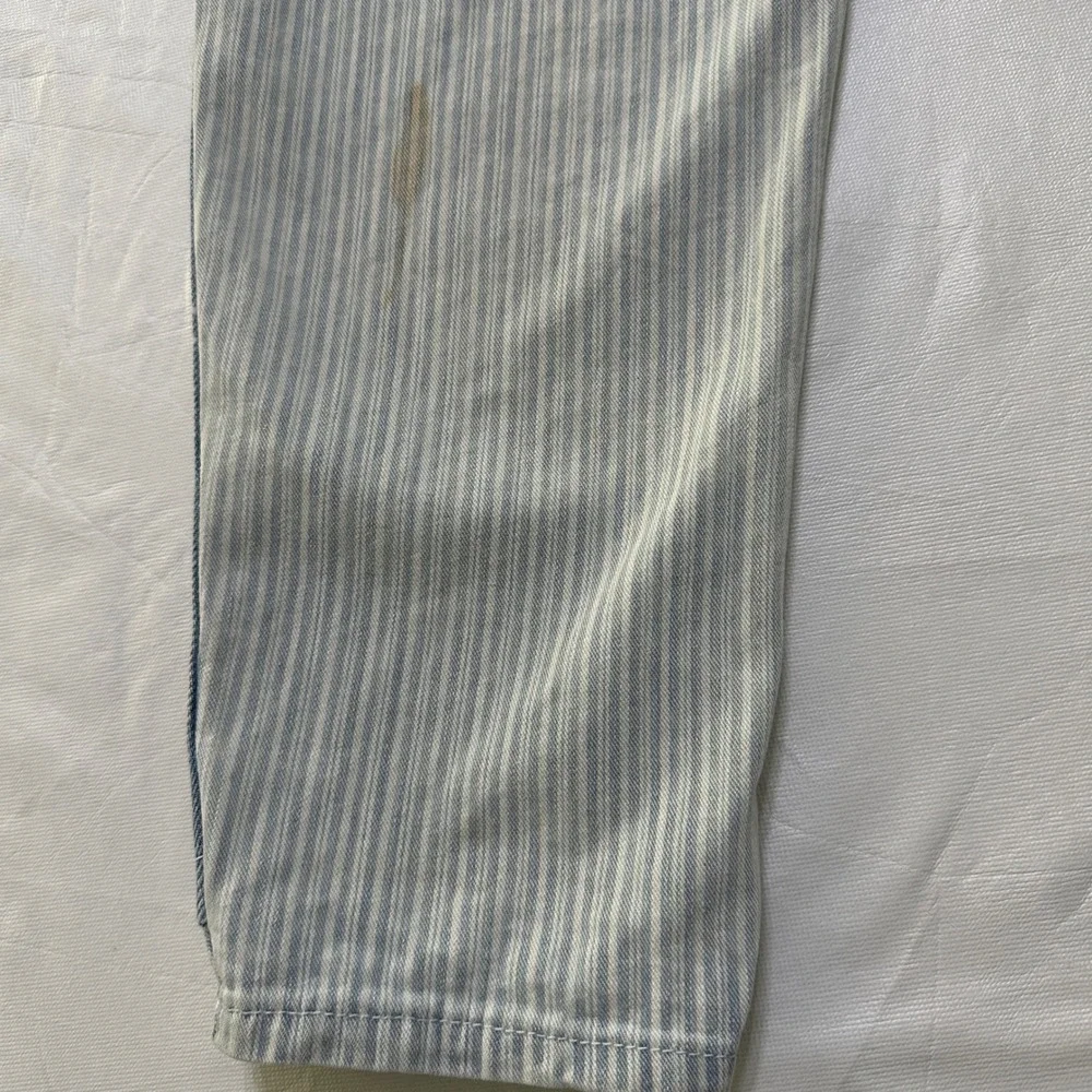 Guess Overalls Womens 1 VTG 90s Pinstriped Colorblock Denim Made in USA Coastal